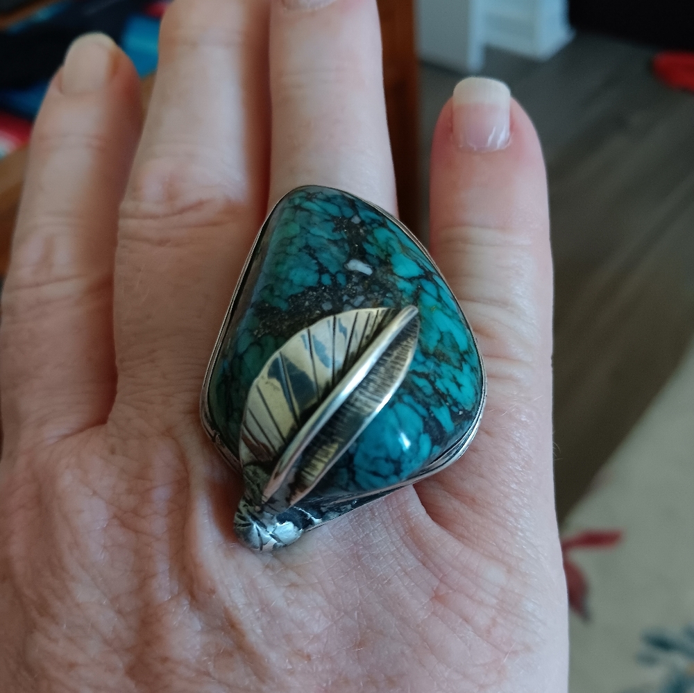 FINAL MARKDOWN!!! Huge Sterling Turquoise Ring
